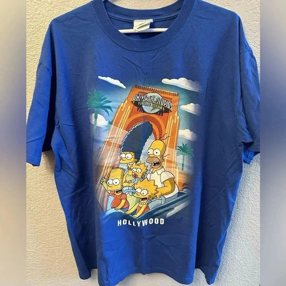 Vintage Universal Studios Florida The Simpson’s Graphic T-Shirt Mens XL Blue